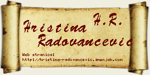 Hristina Radovančević vizit kartica